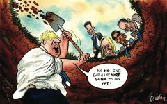 Johnson digging hole cartoon