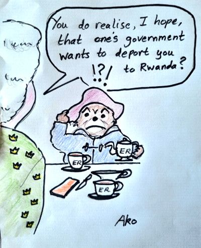 Patel Rwanda cartoon June 2022