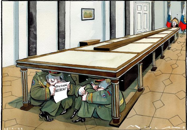 Russian retreat cartoon