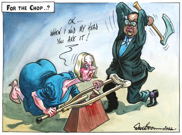 Truss welfare cut cartoon