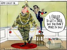 Sunak Xmas tree cartoon