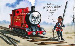 Sunak rail strike cartoon