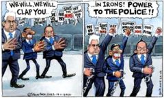 Sunak protest cartoon