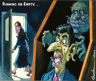 Sunak running on empty cartoon