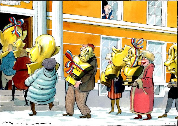 Putin bust cartoon