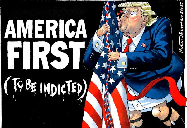Trump inditement cartoon.