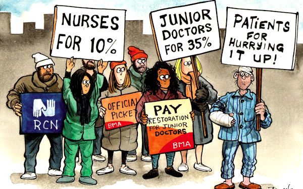 Nurse strike cartoon