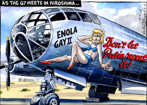 Hiroshima G7 cartoon