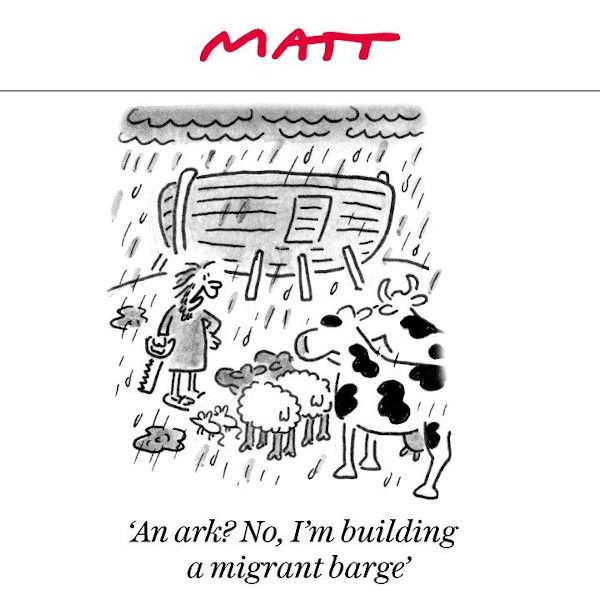 Immigrant barge cartoon