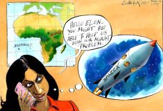 Musk migrant cartoon