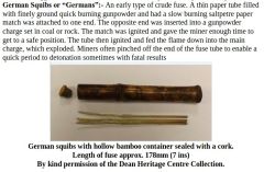 Bamboo container and squibs for mine blasting