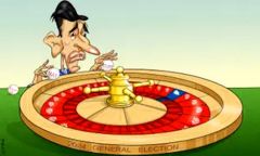 Election gamble cartoon