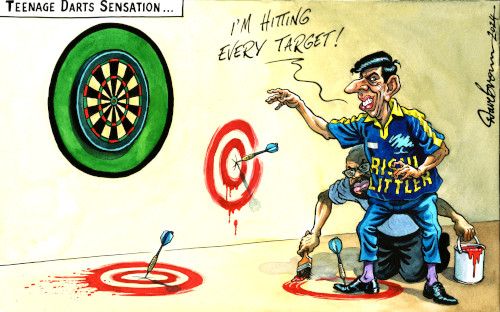 Sunak darts cartoon
