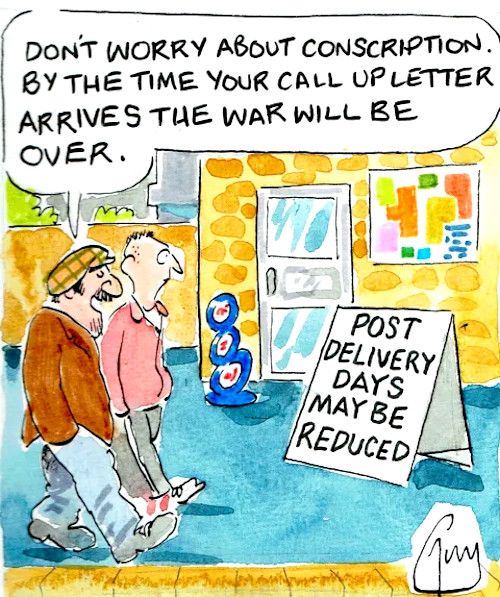 Post deliveries cartoon