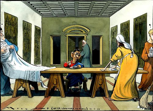 Last supper cartoon