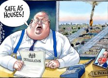 Building deregulation  cartoon
