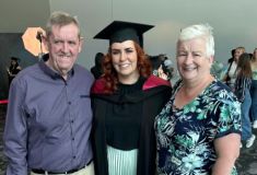Margeret, Mick and Laura at her masters