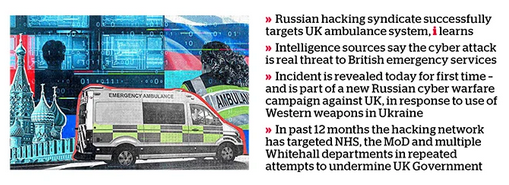 Russia hacking UK ambulance services