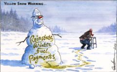 Starmer snow man cartoon