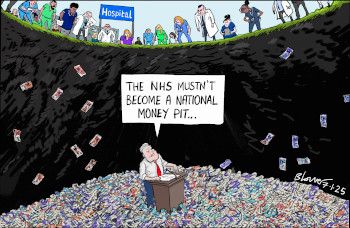 NHS money pit cartoon