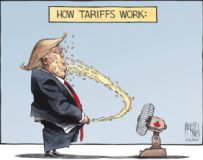 Tariffs  cartoon.