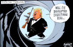 Trump Bond  cartoon.