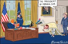 Trump Macron  cartoon.