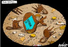 Reform brawl cartoon.