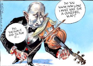 Putin peace cartoon.