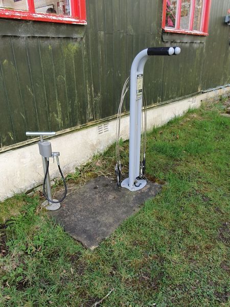 Bike Maintenace Stand with Captive Tools and Pump