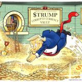 Trump bit cartoon
