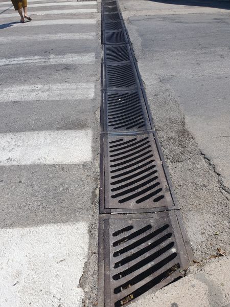 Full width storm drain - Lalysos, Rhodes