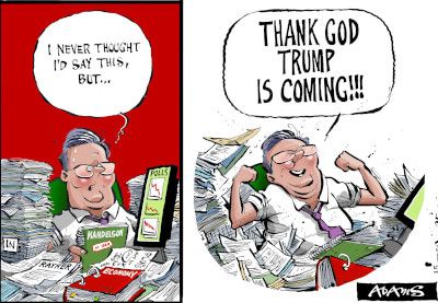 Trump visit cartoon
