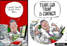 Trump visit cartoon