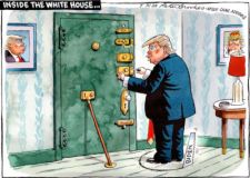 Police lock cartoon
