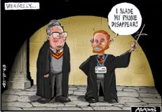 Vanishing phone cartoon