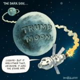 Trump moon  cartoon