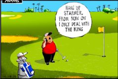 Trump golf  cartoon