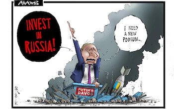 Putin podium  cartoon