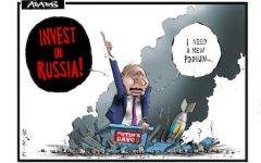 Putin podium  cartoon
