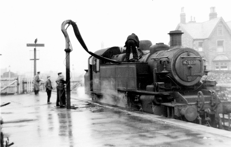 Barlick stationTopping up water 1950s