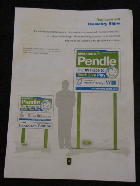 Brand Pendle road sign