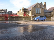 icy mini roundabout Feb 2014
