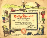 Bobby Bear Club Member Certificate 1934