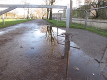 Victory Park ponding near barrier