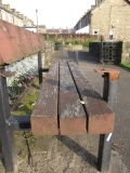 memorial gardens broken bench