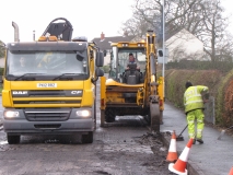 Kirkstall Drive removing concrete channel March 2014