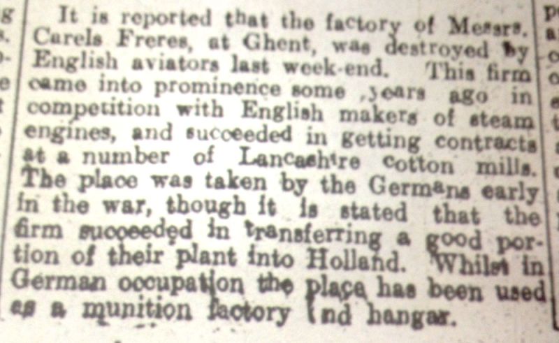 Carel Freres bombing 23rd June 1917