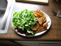 Salad with hot chips