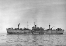 Liberty ship transport SS Carlos Carrillo off San Francisco, California, circa 1945-46
